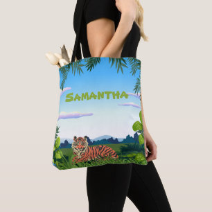 Personalised Jungle Tiger Tote Bag
