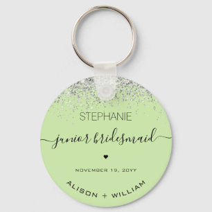 Personalised Junior Bridesmaid Glitter confetti Key Ring