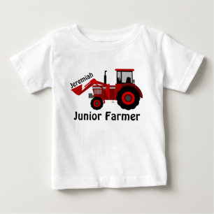 Personalised "Junior Farmer" and Red Tractor Baby T-Shirt