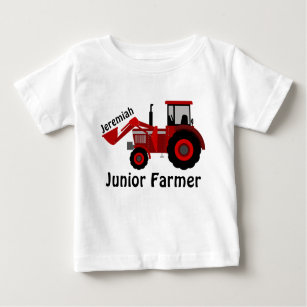 Personalised "Junior Farmer" and Red Tractor Baby T-Shirt