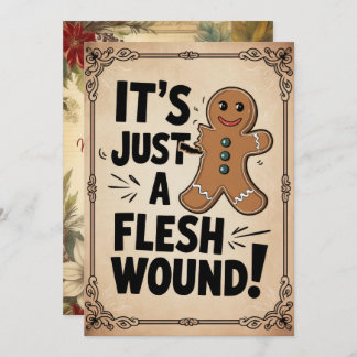 Personalised Just A Flesh Wound Funny Vintage  Holiday Card