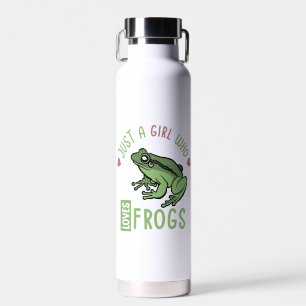 Personalised Just a girl who loves frogs Frog Gift Water Bottle