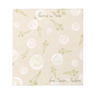 Personalised Just a Note Floral Pale Beige & Sage