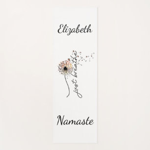 Personalised Just Breathe Dandelion Butterfly Yoga Mat