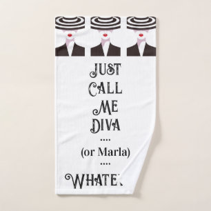 Personalised Just Call Me Diva Hand Towel