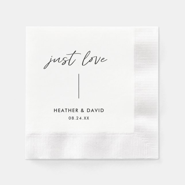 Personalised Just Love Elopement Wedding Napkins (Front)