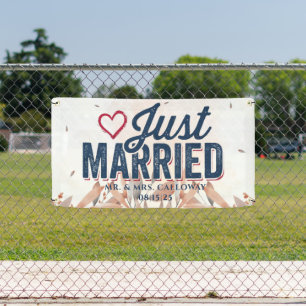 personalised Just Married Car Banner