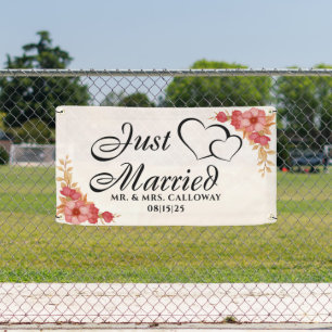 personalised Just Married Car Banner