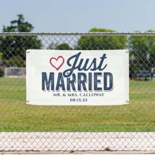 personalised Just Married Car Banner