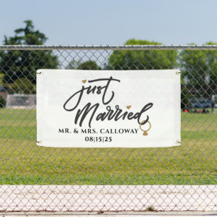 personalised Just Married Car Banner