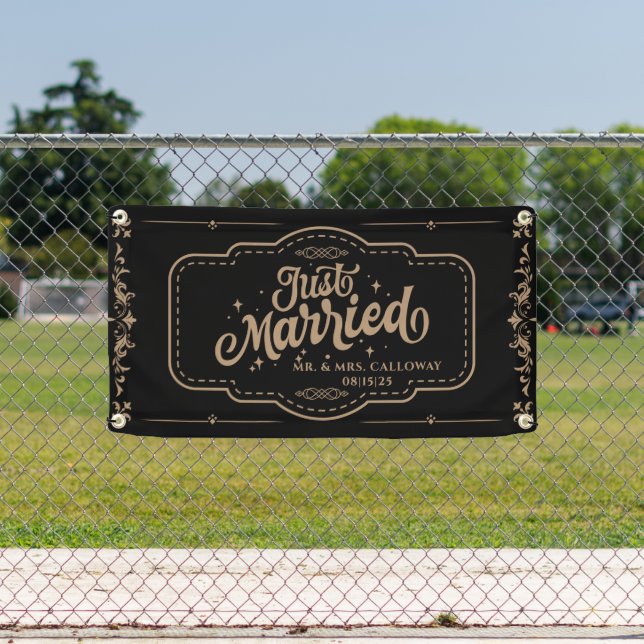 personalised Just Married Car Banner (Insitu)