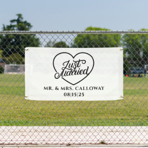 personalised Just Married Car Banner