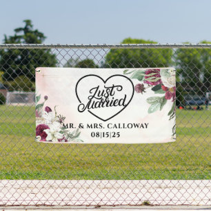 personalised Just Married Car Banner