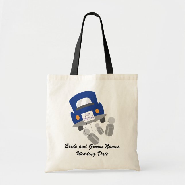 Personalised Just Married Car Tote Bag (Front)