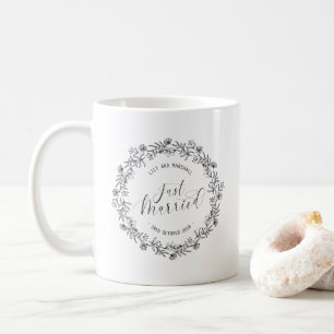 Personalised Just Married Floral   Mug
