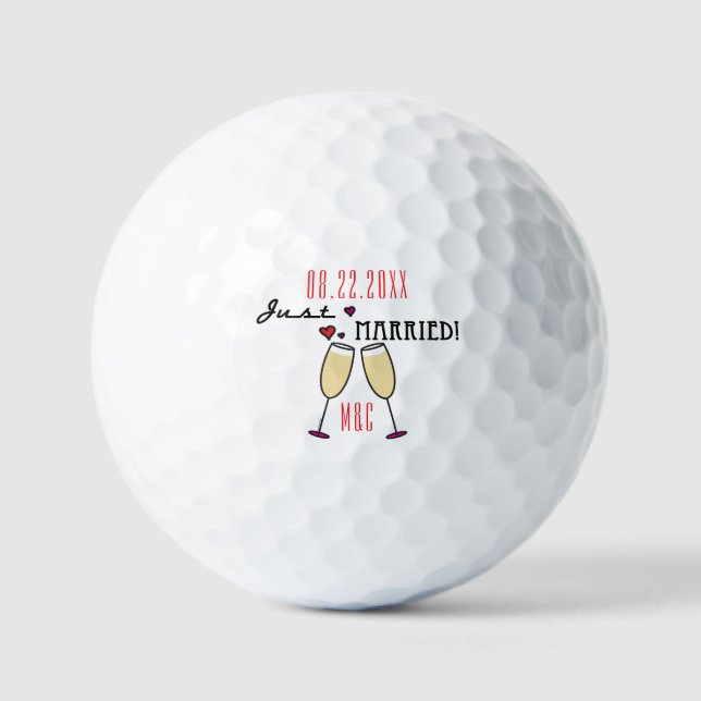 Personalised Just Married Golf Balls (Front)