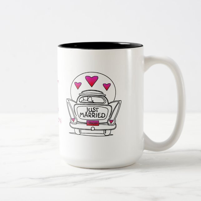 Personalised Just Married Honeymoon Car Mug (Right)
