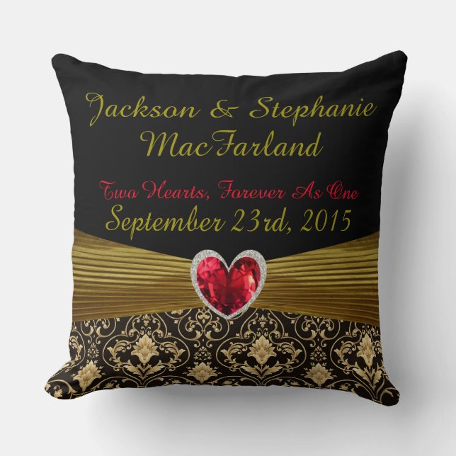 Personalised Just Married Wedding Gift Pillow (Front)