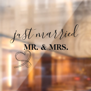 Personalised Just Married Window Cling for Car