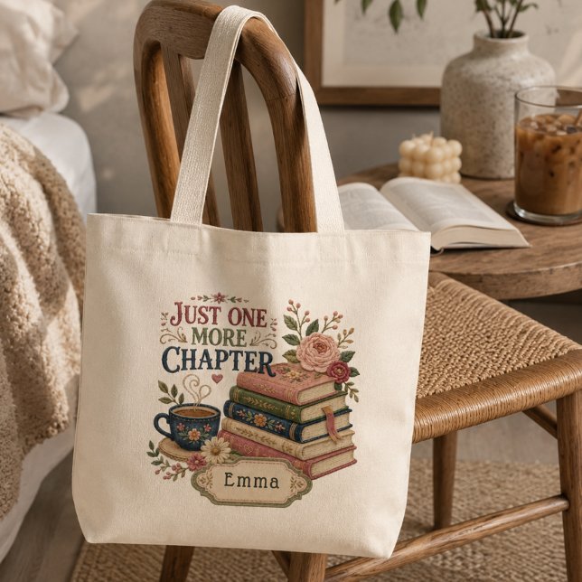 Personalised Just One More Chapter Book Lover Large Tote Bag (Creator Uploaded)