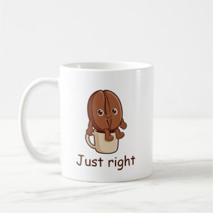 Personalised Just Right Cute Coffee Bean Character Mug