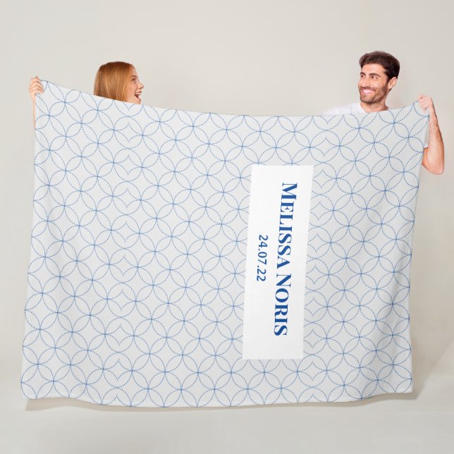 Personalised JW Baptism Gift - blue circle  Fleece Blanket (In Situ)