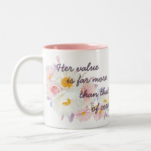 Personalised JW sisters gifts - Proverbs 3:15  Two-Tone Coffee Mug