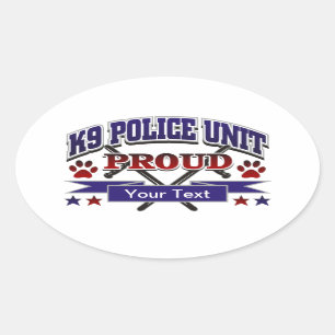 Personalised K9 Unit Proud Oval Sticker