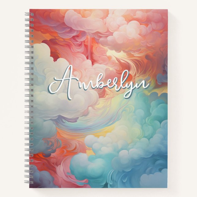 Personalised Kaleidoscope of Clouds Notebook (Front)