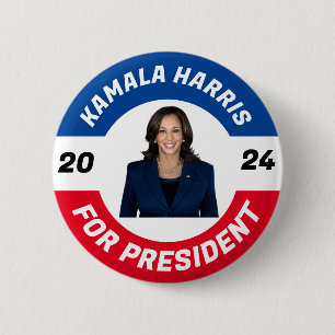 Personalised kamala hariss for president 2024 6 cm round badge
