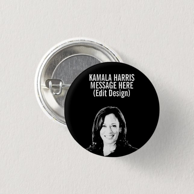Personalised Kamala Harris 3 Cm Round Badge (Front & Back)