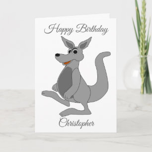 Personalised Kangaroo Design Birthday Card
