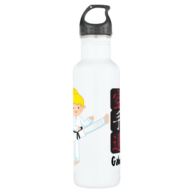 Personalised Karate Girl 710 Ml Water Bottle (Front)