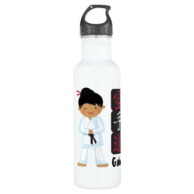 Personalised Karate Girl 710 Ml Water Bottle (Front)