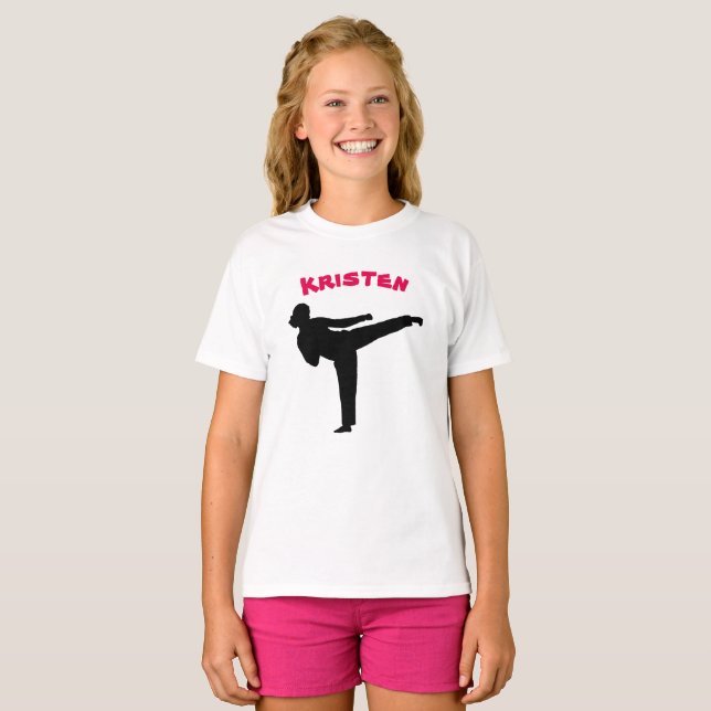 Personalised Karate Girl Shirt (Front Full)