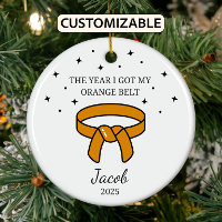 Personalised Karate Orange Belt, Taekwondo Outfit