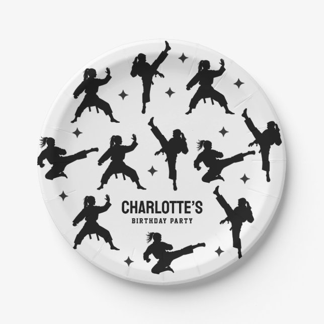 Personalised Karate / Taekwondo / judo Birthday Paper Plate (Front)