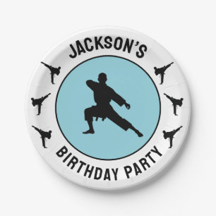 Personalised Karate / Taekwondo / judo Birthday Paper Plate