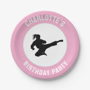 Personalised Karate / Taekwondo / judo Birthday Paper Plate