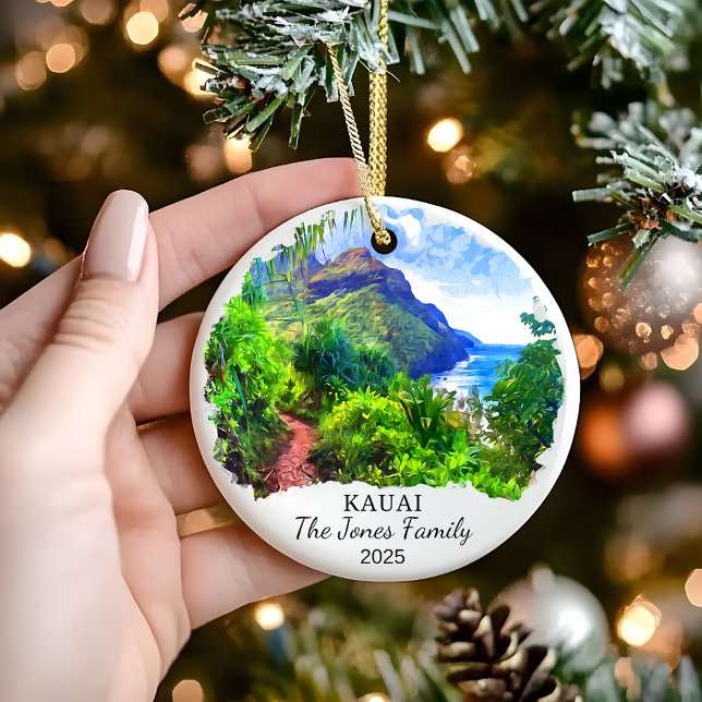 Personalised Kauai Ornament, Hawaii Gift Ceramic Tree Decoration (Creator Uploaded)