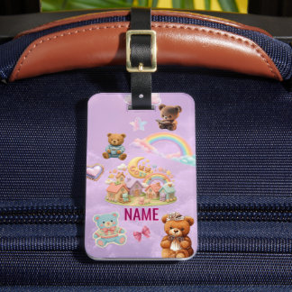 Personalised Kawaii Aesthetic Lavender Luggage Tag