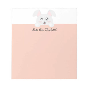 Personalised Kawaii Animal - Bunny Notepad