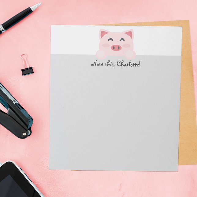 Personalised Kawaii Animal - Pig Notepad (Creator Uploaded)