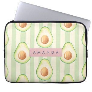 Personalised Kawaii Avocado Pattern Laptop Sleeve