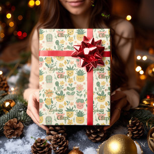 Personalised Kawaii Cactus and Succulent Gift Wrap