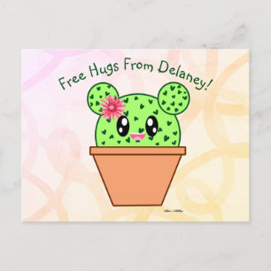 Personalised Kawaii Cactus Rainbow Desert Postcard