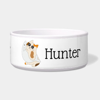 Personalised Kawaii Cat Illustrated Food Dish