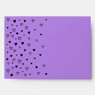 Personalised Kawaii Cute Halloween Black Hearts Envelope