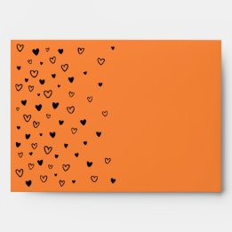 Personalised Kawaii Cute Halloween Black Hearts Envelope