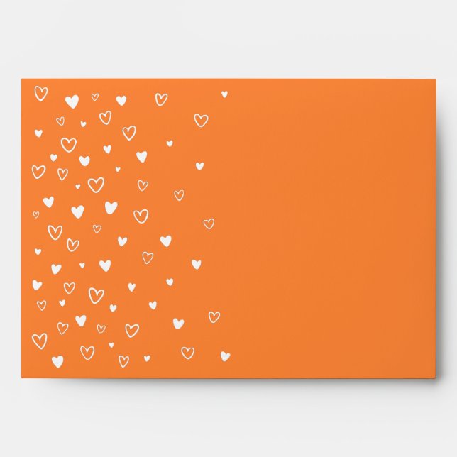 Personalised Kawaii Cute Orange Hearts Snail Mail Envelope (Front)